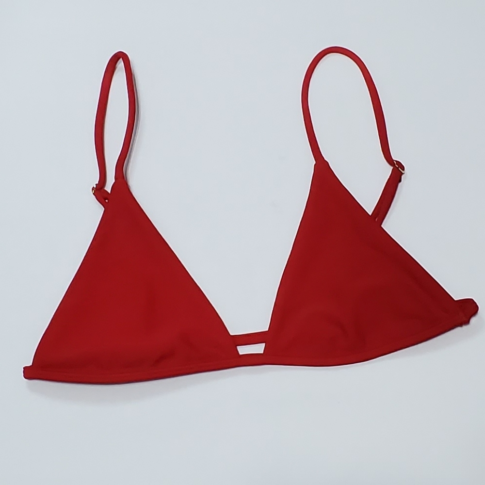 NWOT Zambia Red Triangle Bikini Top